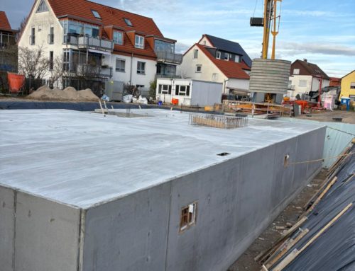 Neubau An der Römerstraße 1-3 – Kellerdecke Haus Nr. 3 fertig